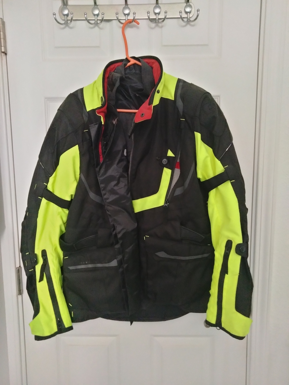 Oxford Black and Florescent Yellow Men's Motorcycle Jacket, M/40